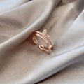 Trivya-Rose-Gold-Butterfly-Ring-Set-of-Steel-Plated-Ring-Model-04